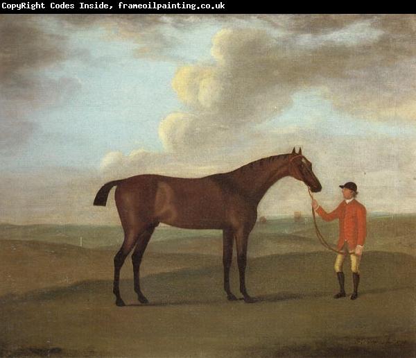 Francis Sartorius The Racehorse 'Basilimo' Held by a Groom on a Racecourse